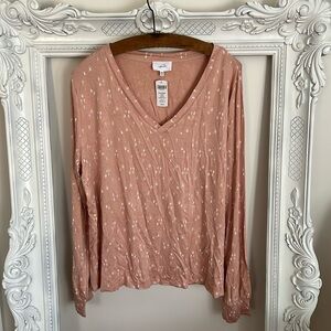 NWT 
Soma WKND Sunday Lounge Top T Shirt Womens XXL Pink Star Print V Neck